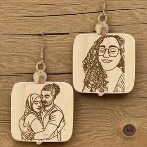 Custom Line Art Earrings